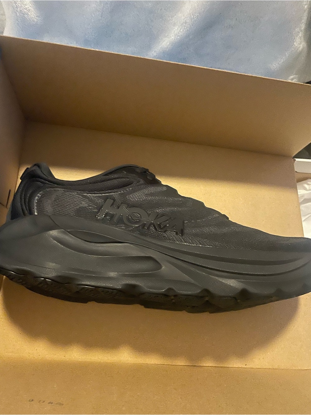 Hoka One One Men's Black Athletic Runner - Streamlined Cushioning